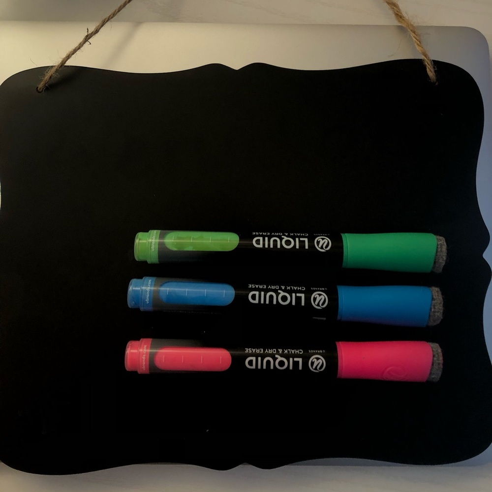 Chalkboard with 3 markers